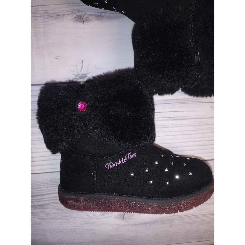 Girls black twinkle toes boots‎ size 9